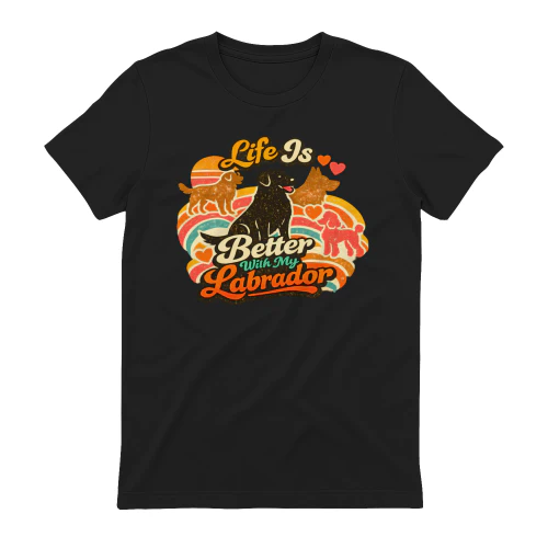 Life Is Better With My Labrador – Retro Vintage Labrador Retriever Tee for Dog Moms, Dog Dads & Pet Lovers