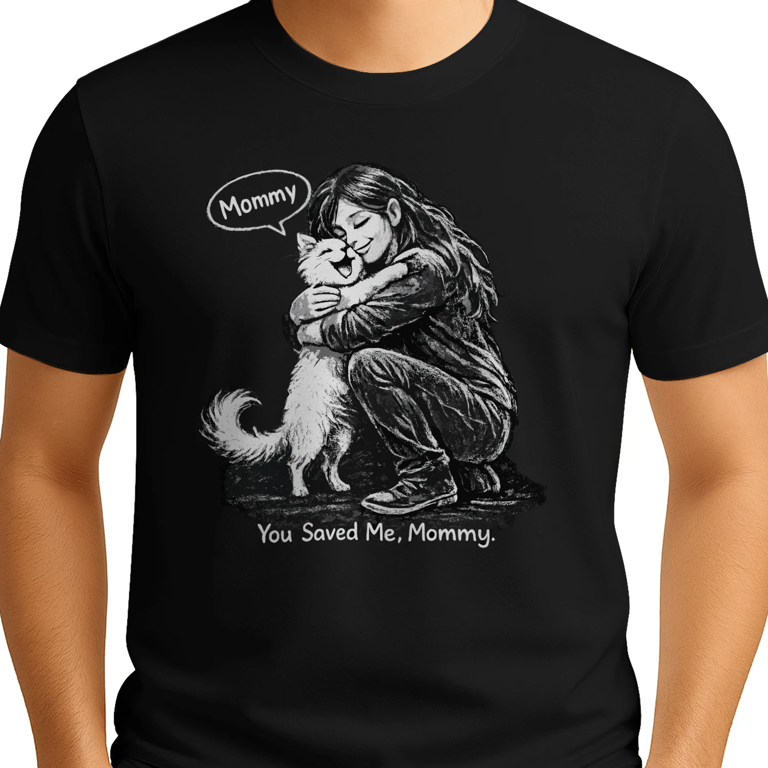 You Saved Me Mommy – Cat Rescue Love T‑Shirt for Pet Moms