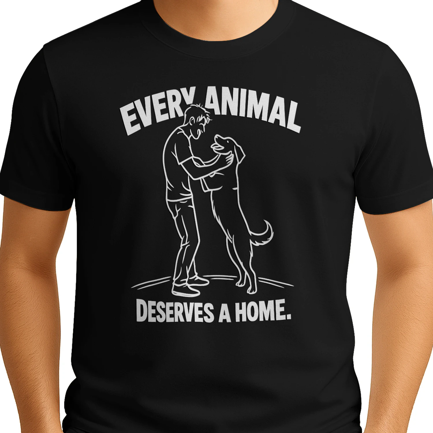 Every Animal Deserves a Home – Chalk Style T‑Shirt Design