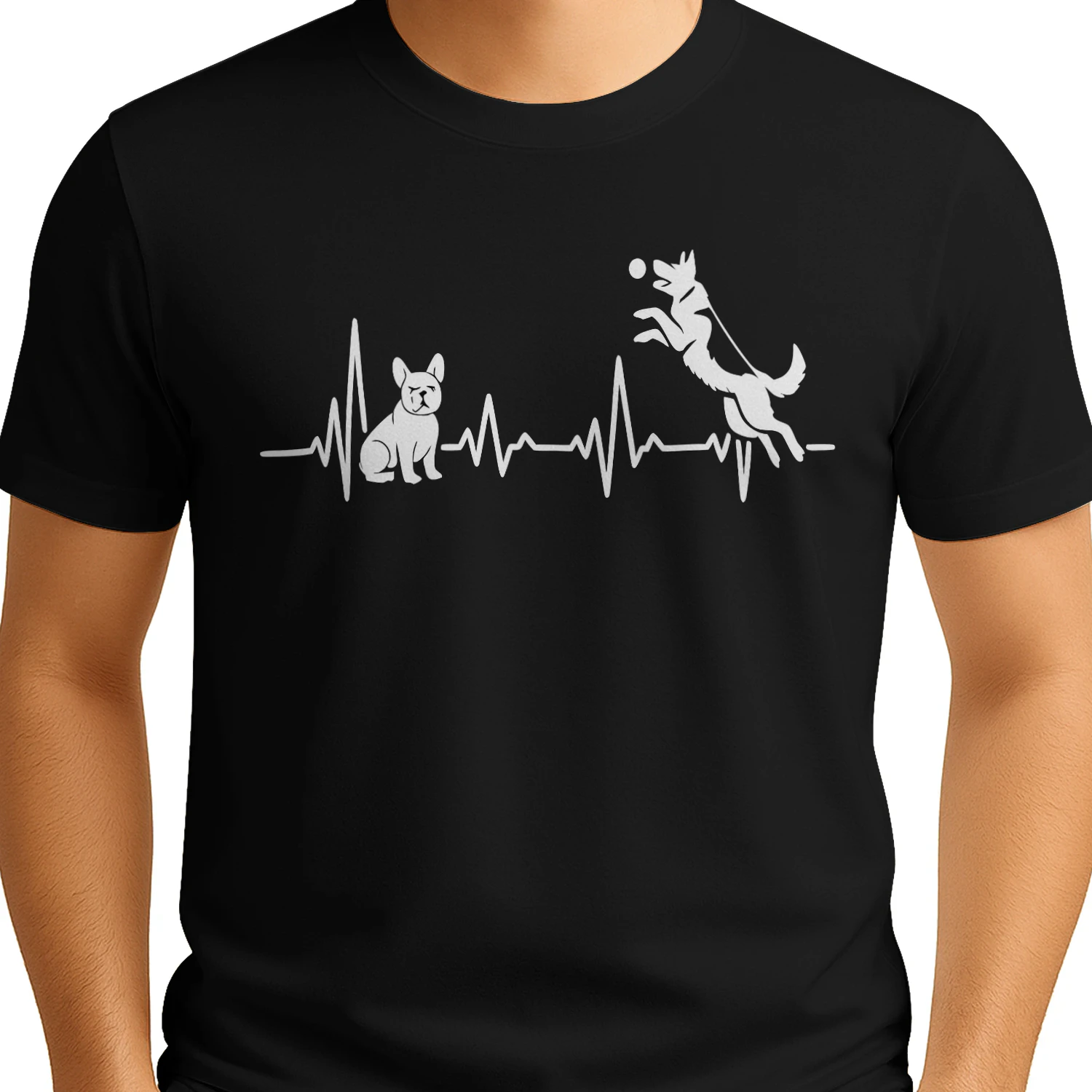 Frenchie Heartbeat Shirt – Minimalist ECG French Bulldog Tee, Dog Lover Gift, Frenchie Mom & Dad Apparel