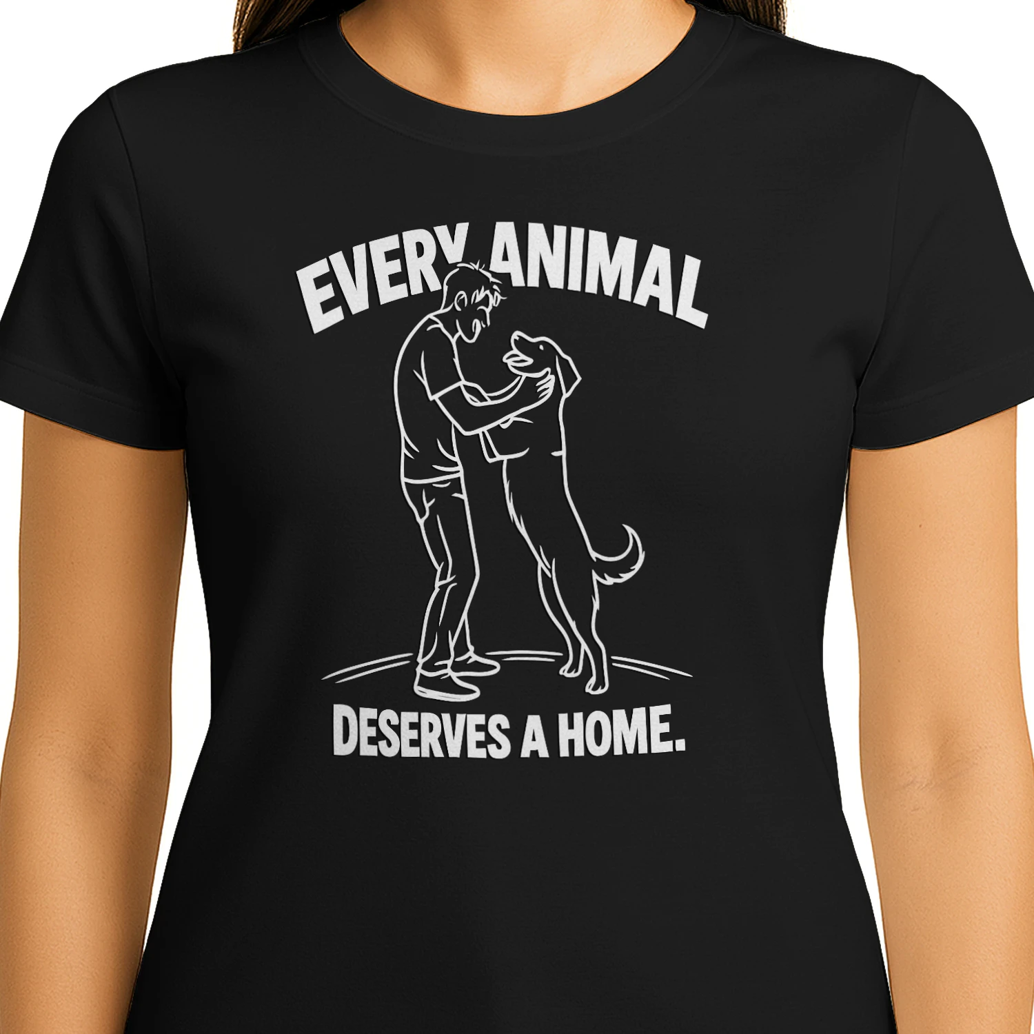 Every Animal Deserves a Home – Chalk Style T‑Shirt Design