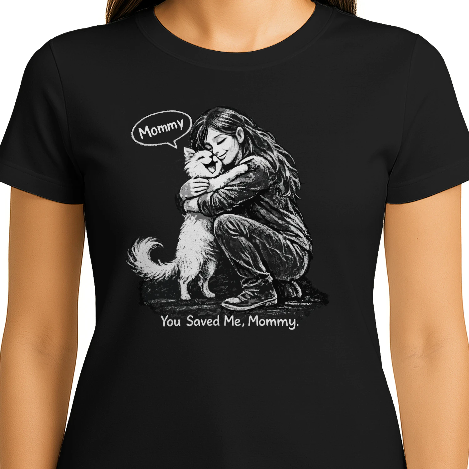 You Saved Me Mommy – Cat Rescue Love T‑Shirt for Pet Moms