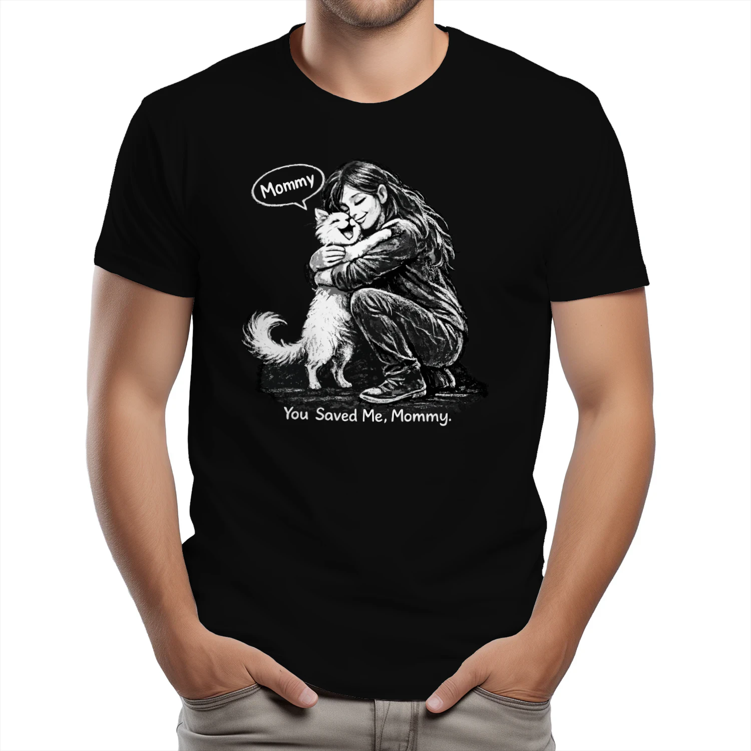 You Saved Me Mommy – Cat Rescue Love T‑Shirt for Pet Moms