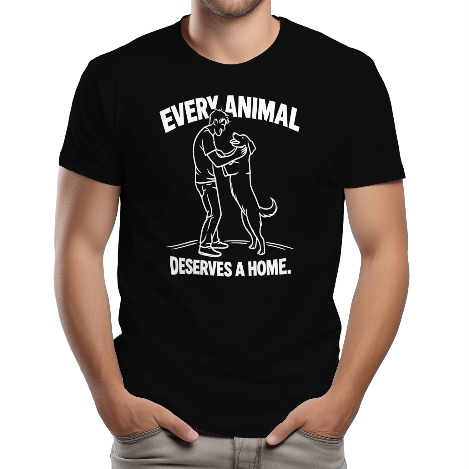 Every Animal Deserves a Home – Chalk Style T‑Shirt Design