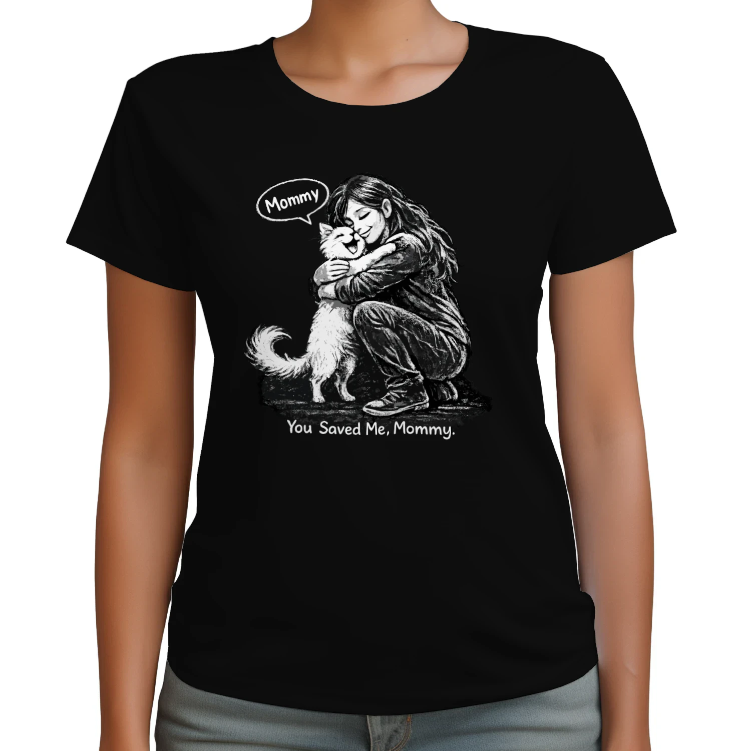 You Saved Me Mommy – Cat Rescue Love T‑Shirt for Pet Moms