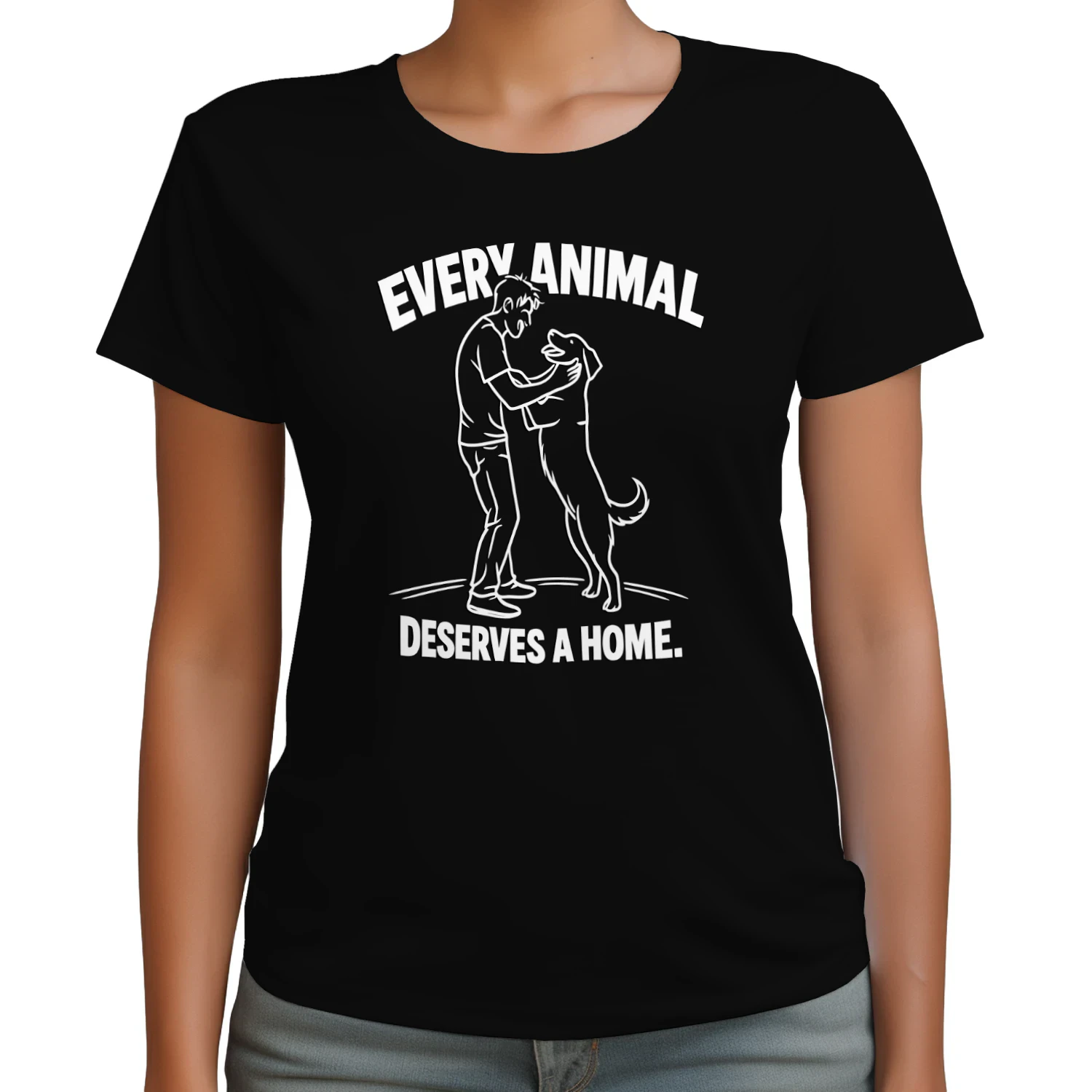 Every Animal Deserves a Home – Chalk Style T‑Shirt Design