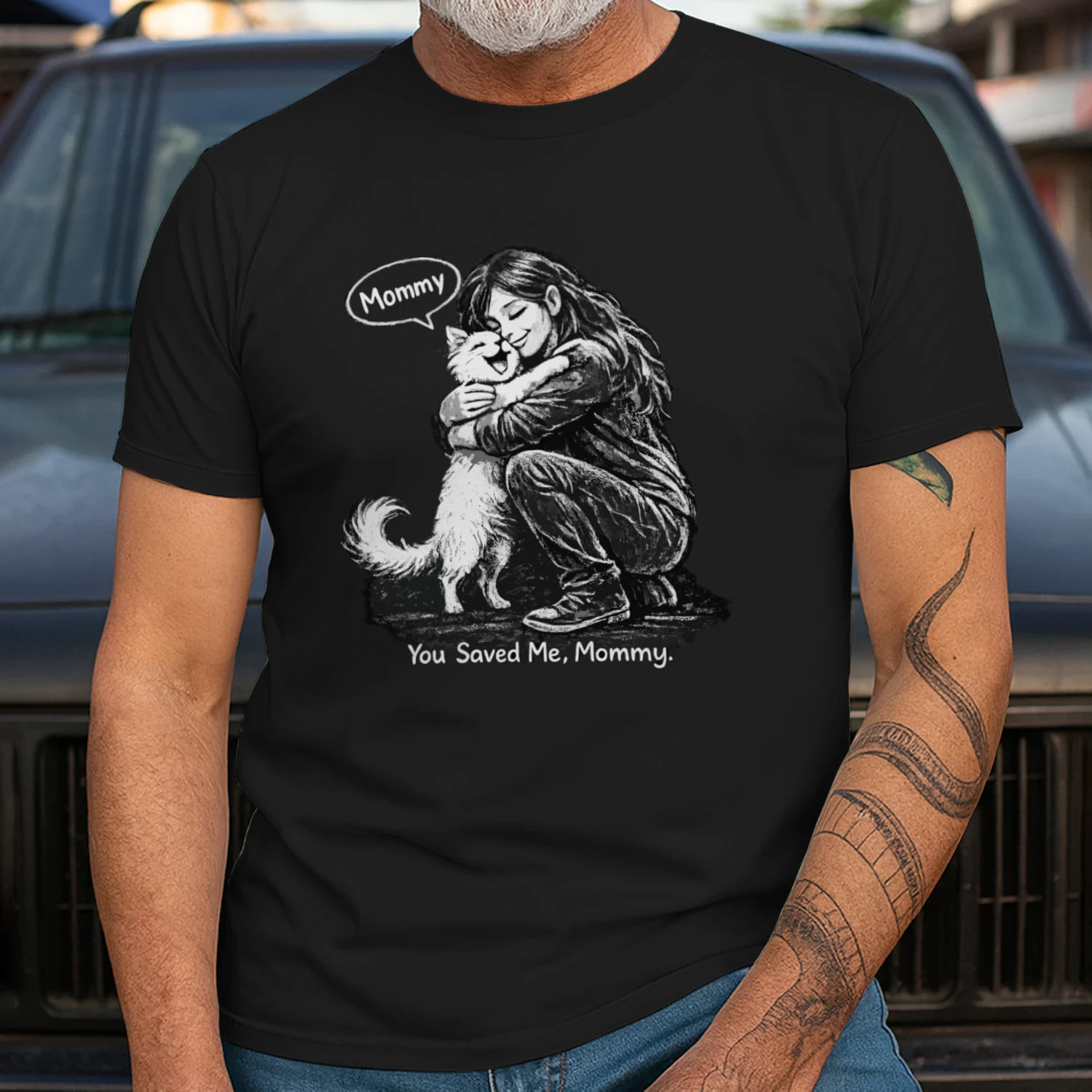 You Saved Me Mommy – Cat Rescue Love T‑Shirt for Pet Moms