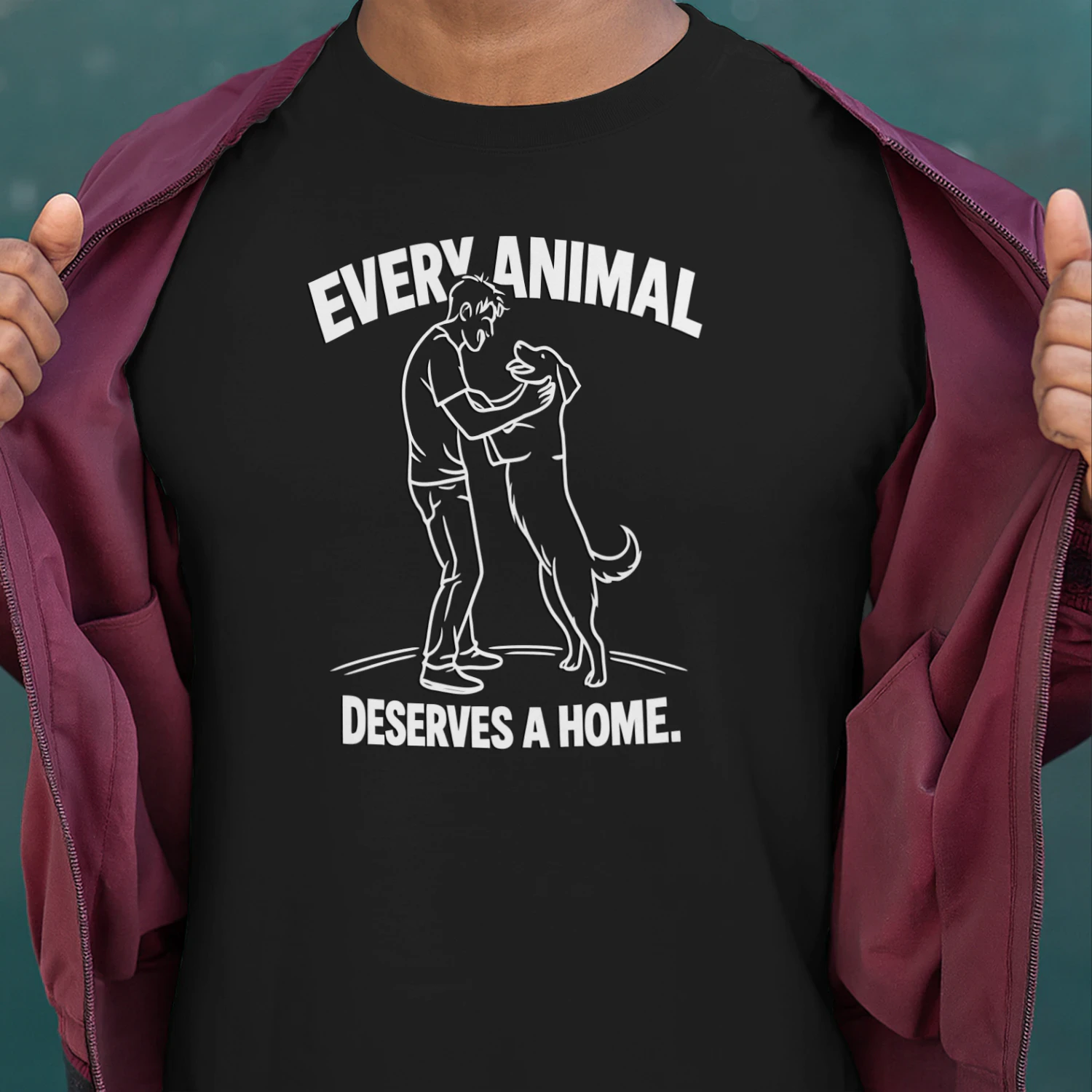 Every Animal Deserves a Home – Chalk Style T‑Shirt Design