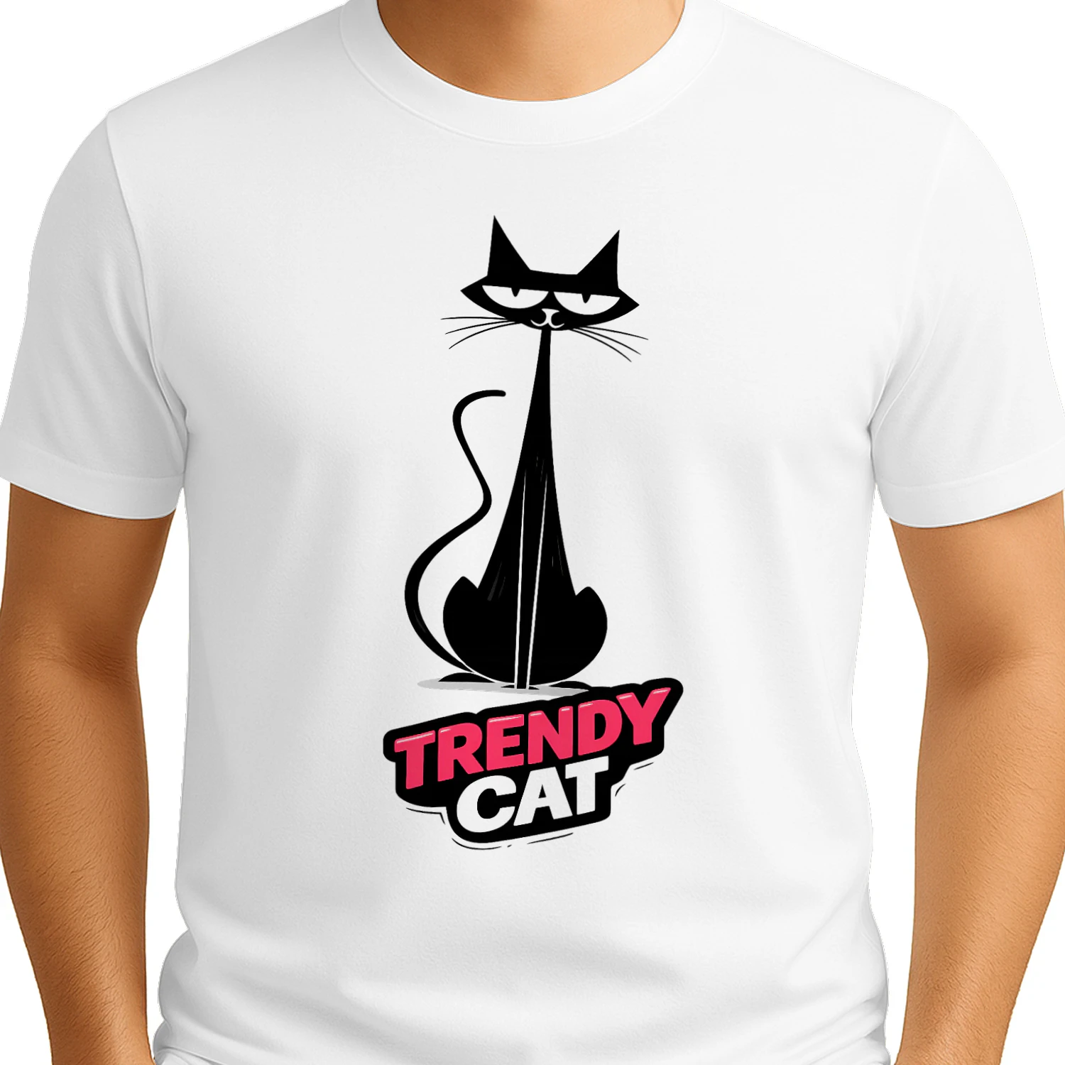 Trendy Cat Shirt – Minimalist Aesthetic Cat Tee, Fashion Cat Graphic, Cute Modern Cat Lover Apparel