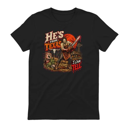He's from Texas I Can Tell Lone Star Scary Horror Halloween T-Shirt