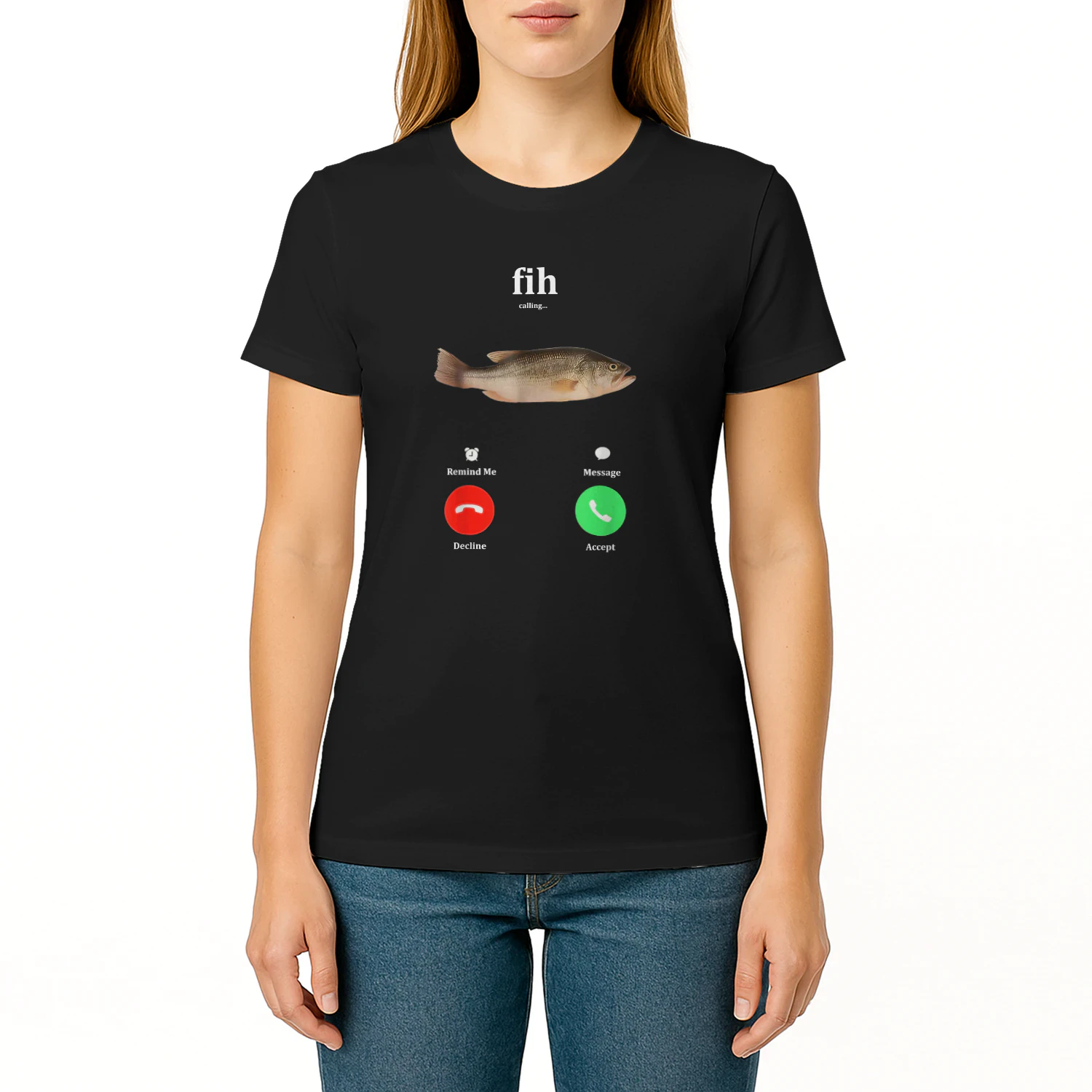 Fih Calling Remind me Message Decline Accept Phone Call Fish Unisex T-Shirt