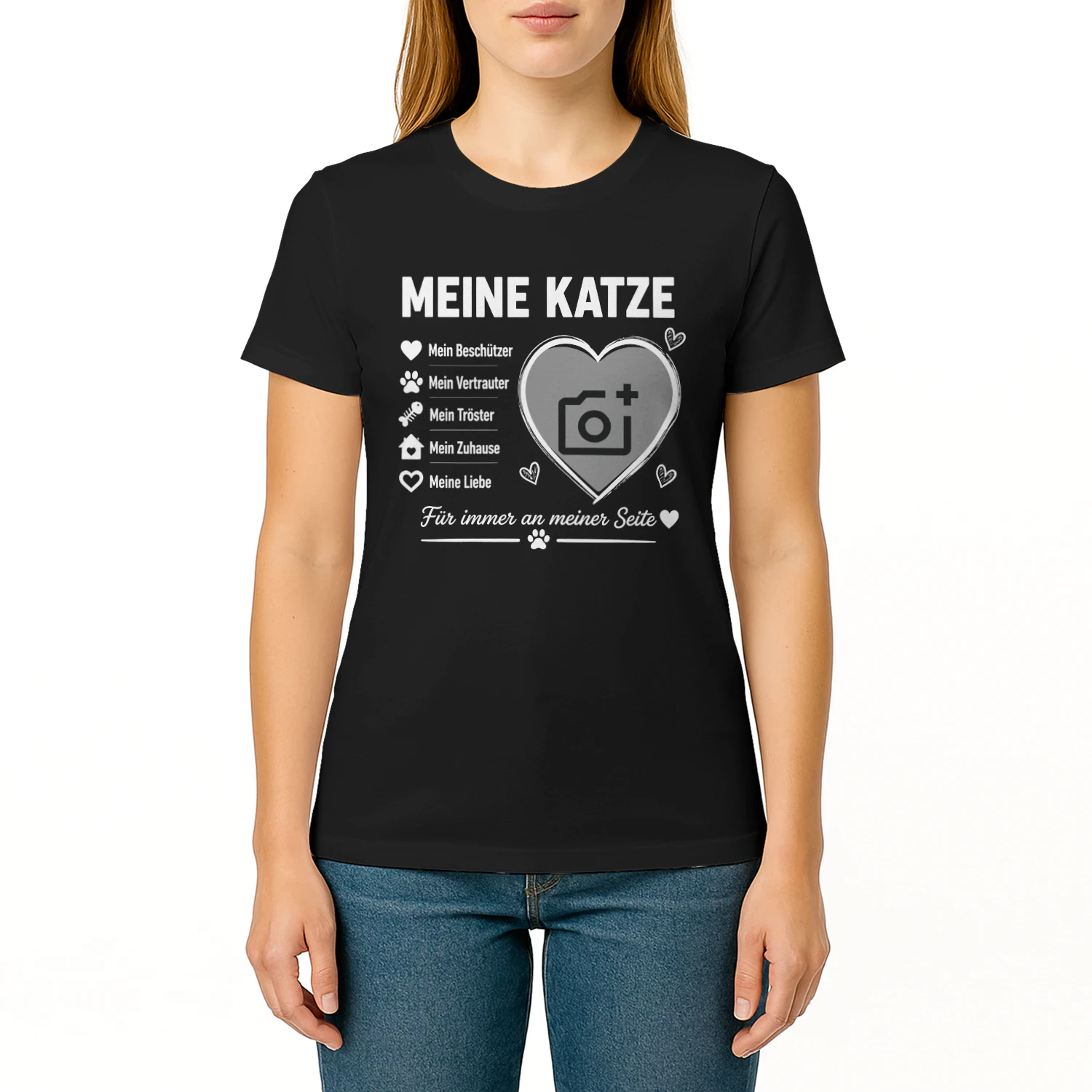 Für Immer An Meiner Seite – Personalisiertes Katzen Shirt Mit Foto