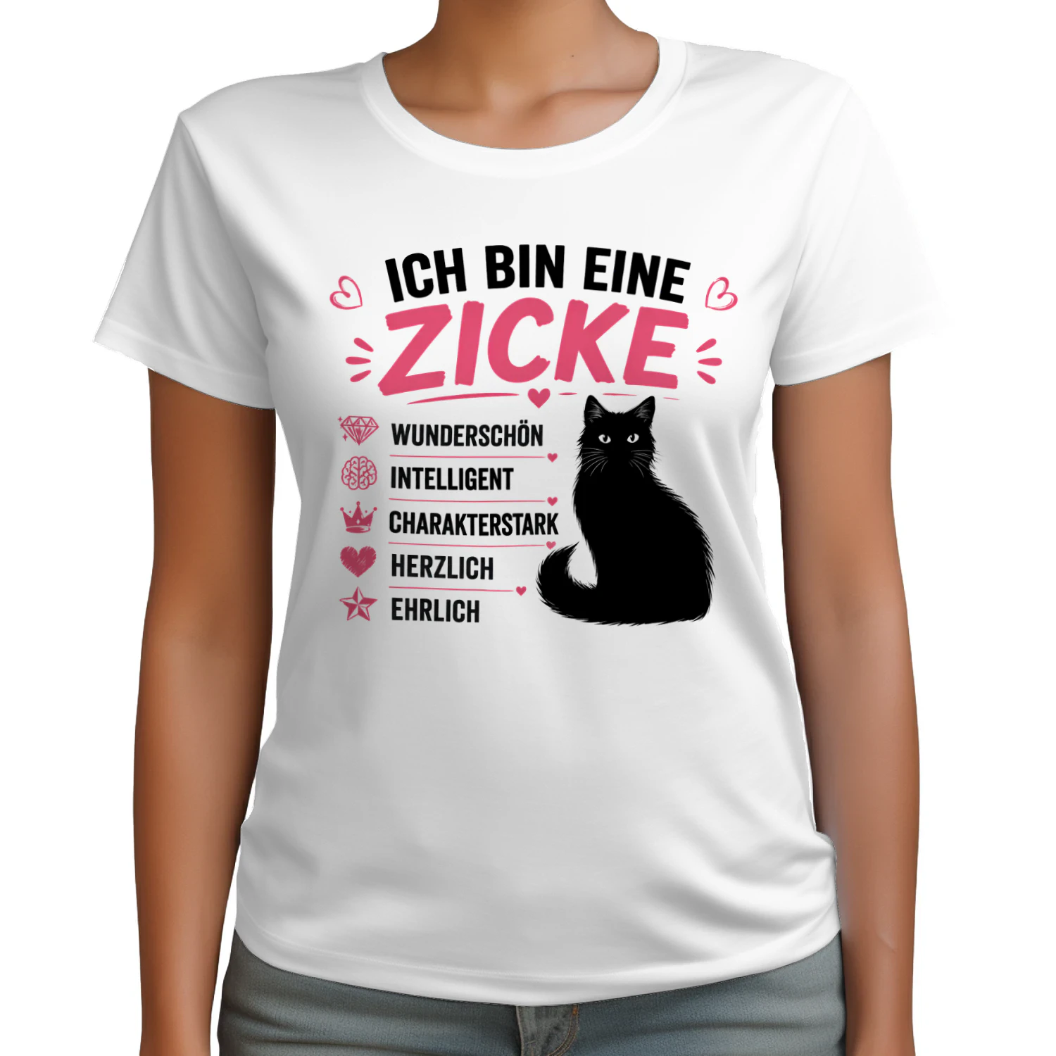 Ich Bin Eine Zicke – Katzen Shirt Damen