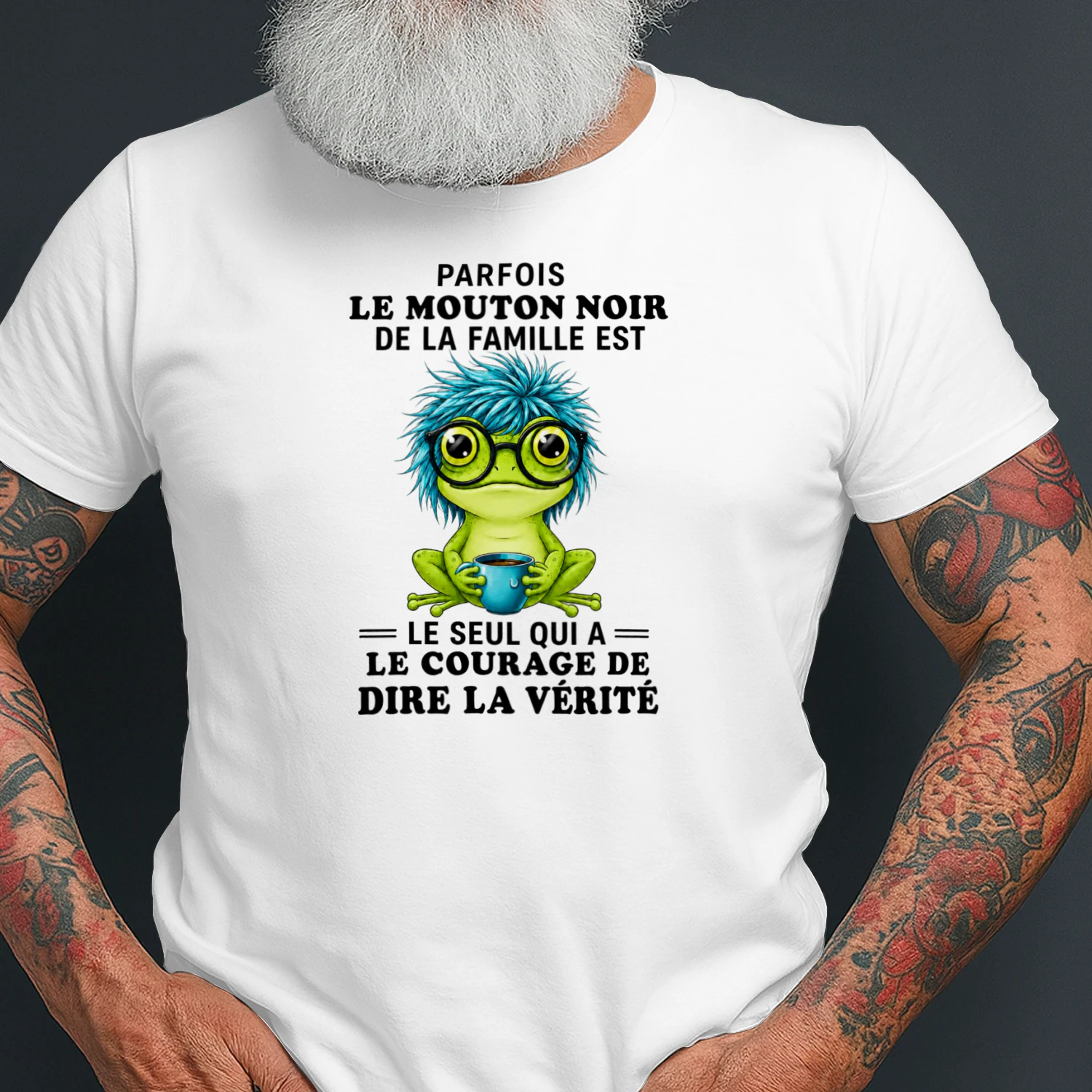 T-Shirt Humoristique – La Grenouille « Le Mouton Noir de la Famille