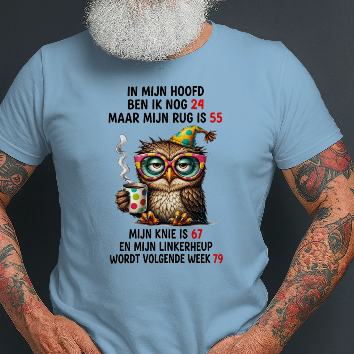 Mijn Hoofd Ben Ik Nog 24 – Grappig Verjaardag met Uil