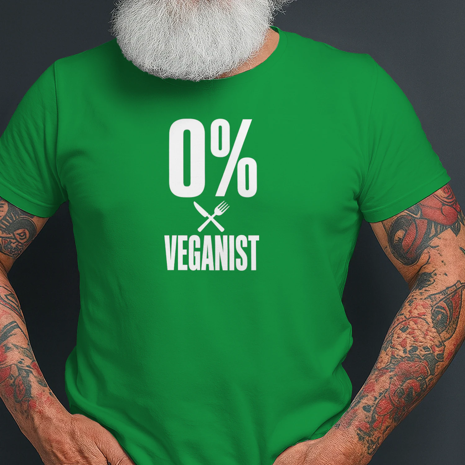 0% Veganist – Humoristisch Food Lover T-Shirt