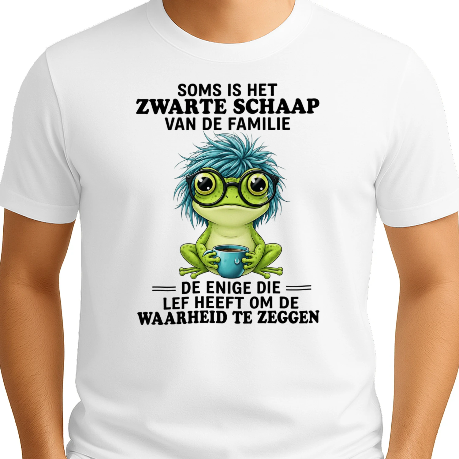 Grappig Kikker T-Shirt – Het Zwarte Schaap van de Familie