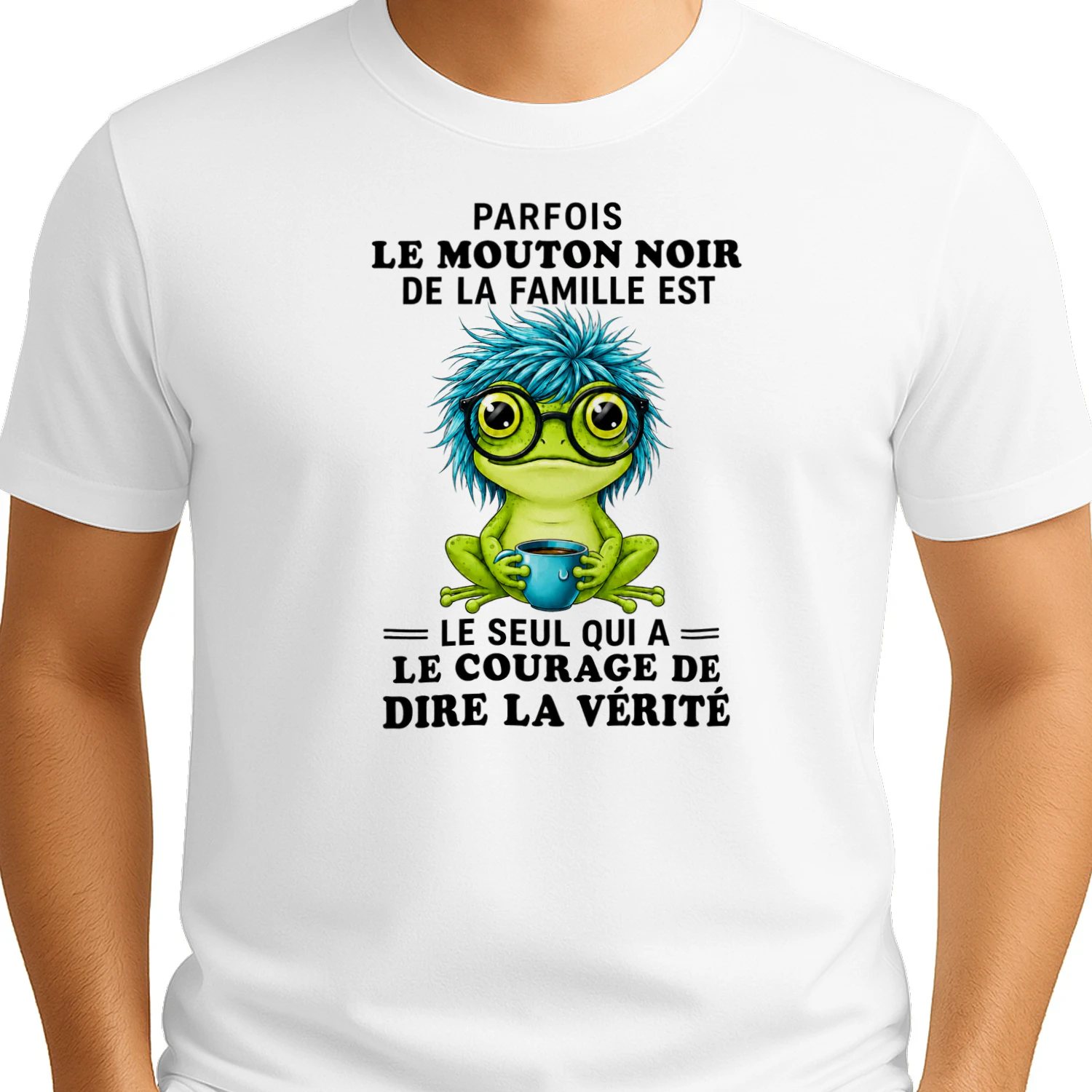 T-Shirt Humoristique – La Grenouille « Le Mouton Noir de la Famille