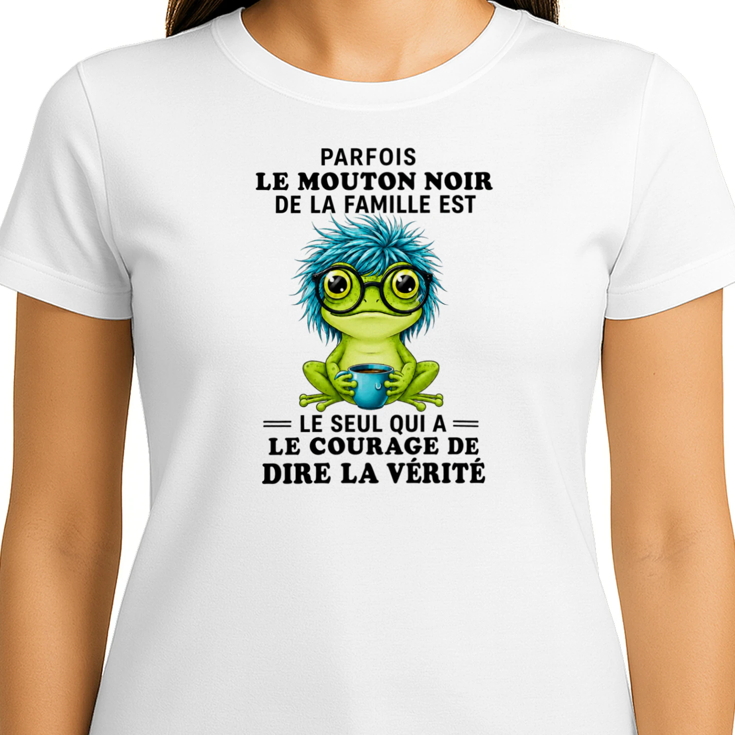 T-Shirt Humoristique – La Grenouille « Le Mouton Noir de la Famille