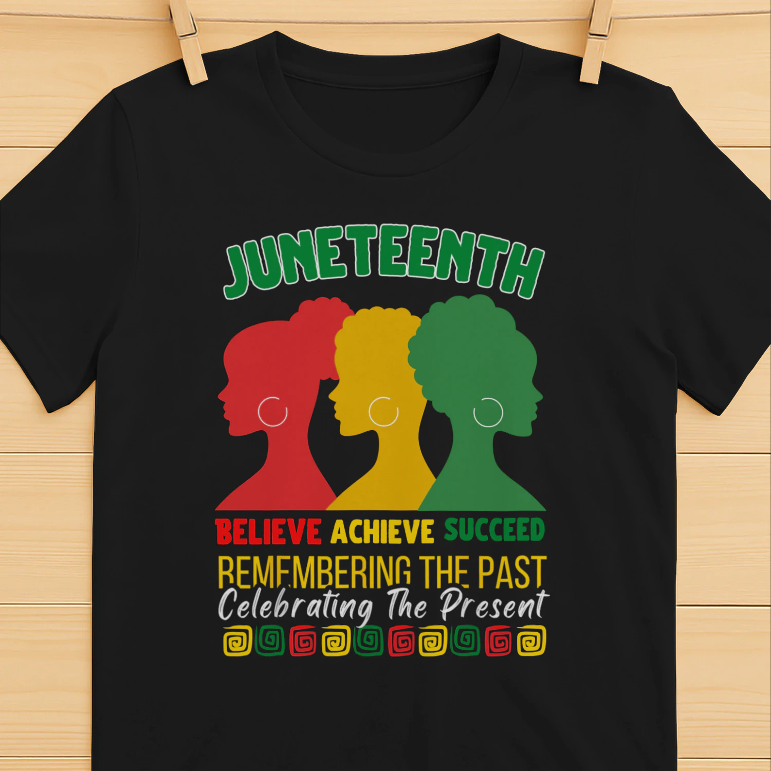 Juneteenth Pride Bold Afro Silhouette Empowerment Art Classic Women's T-shirt
