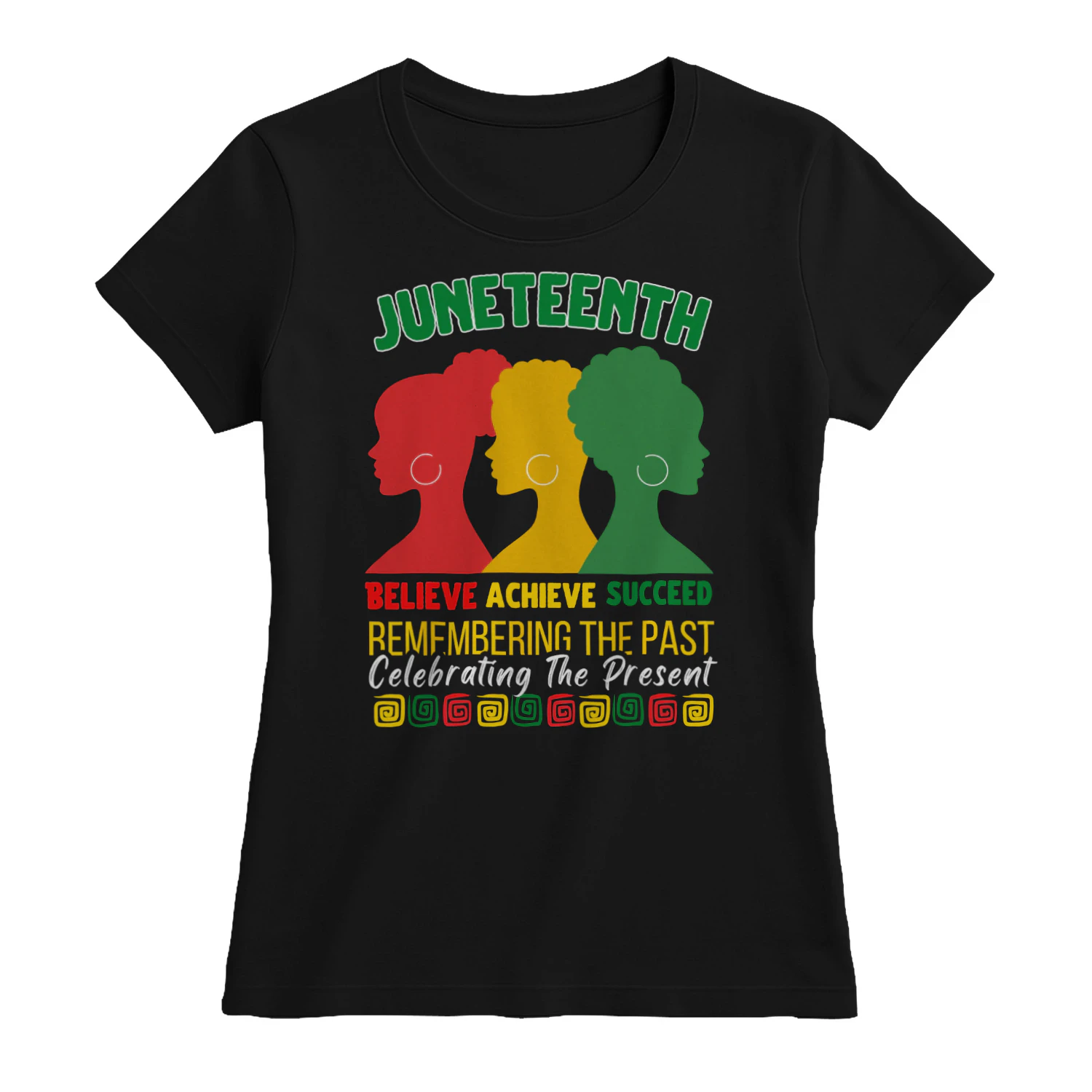Juneteenth Pride Bold Afro Silhouette Empowerment Art Classic Women's T-shirt