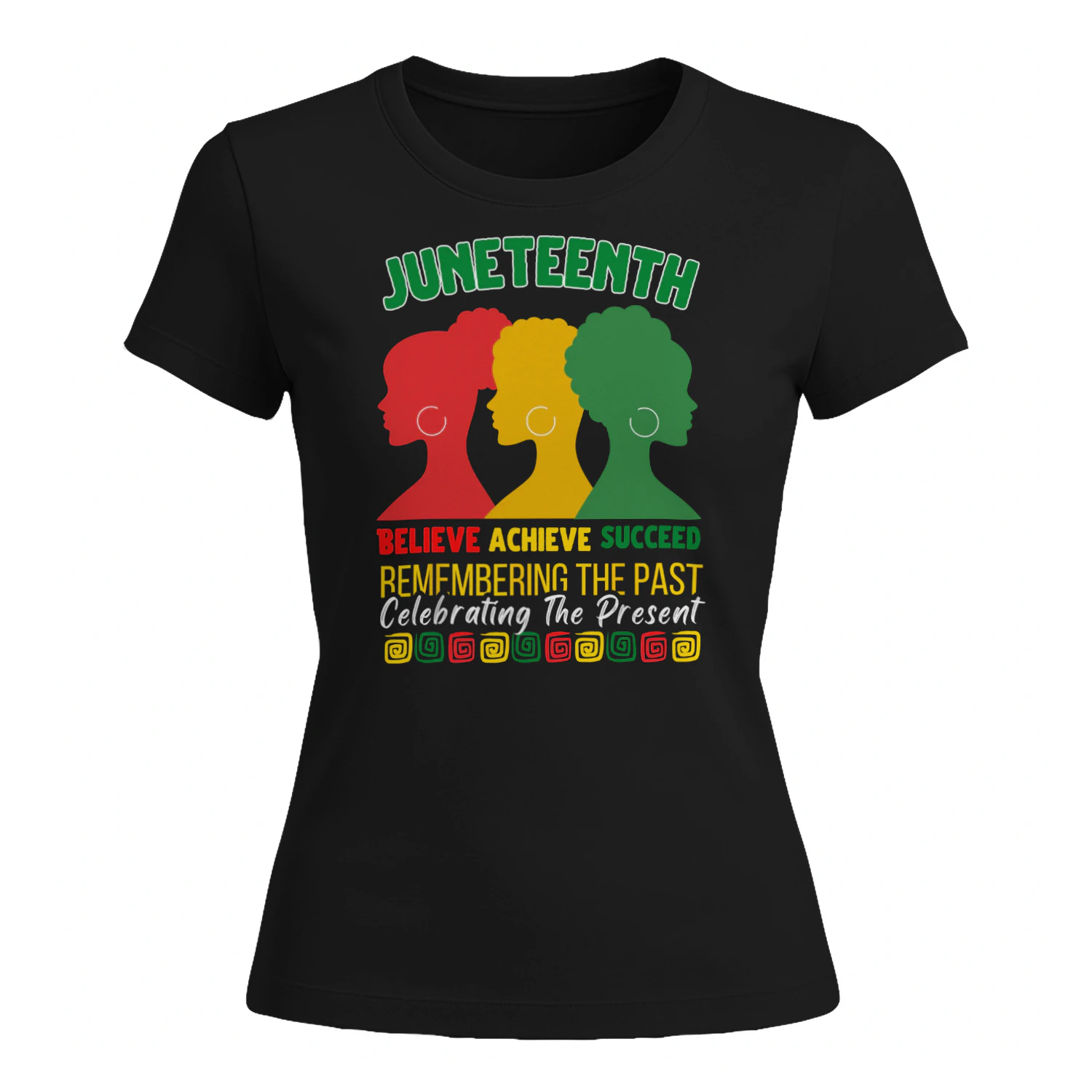Juneteenth Pride Bold Afro Silhouette Empowerment Art Classic Women's T-shirt