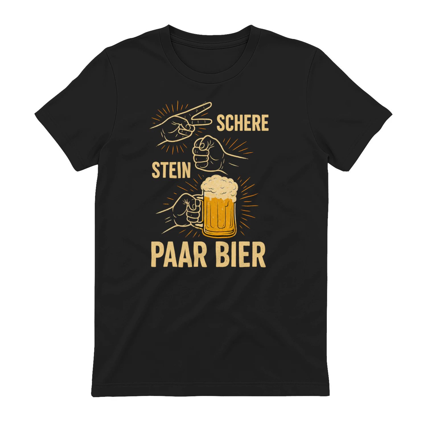 Schere Stein Paar bier