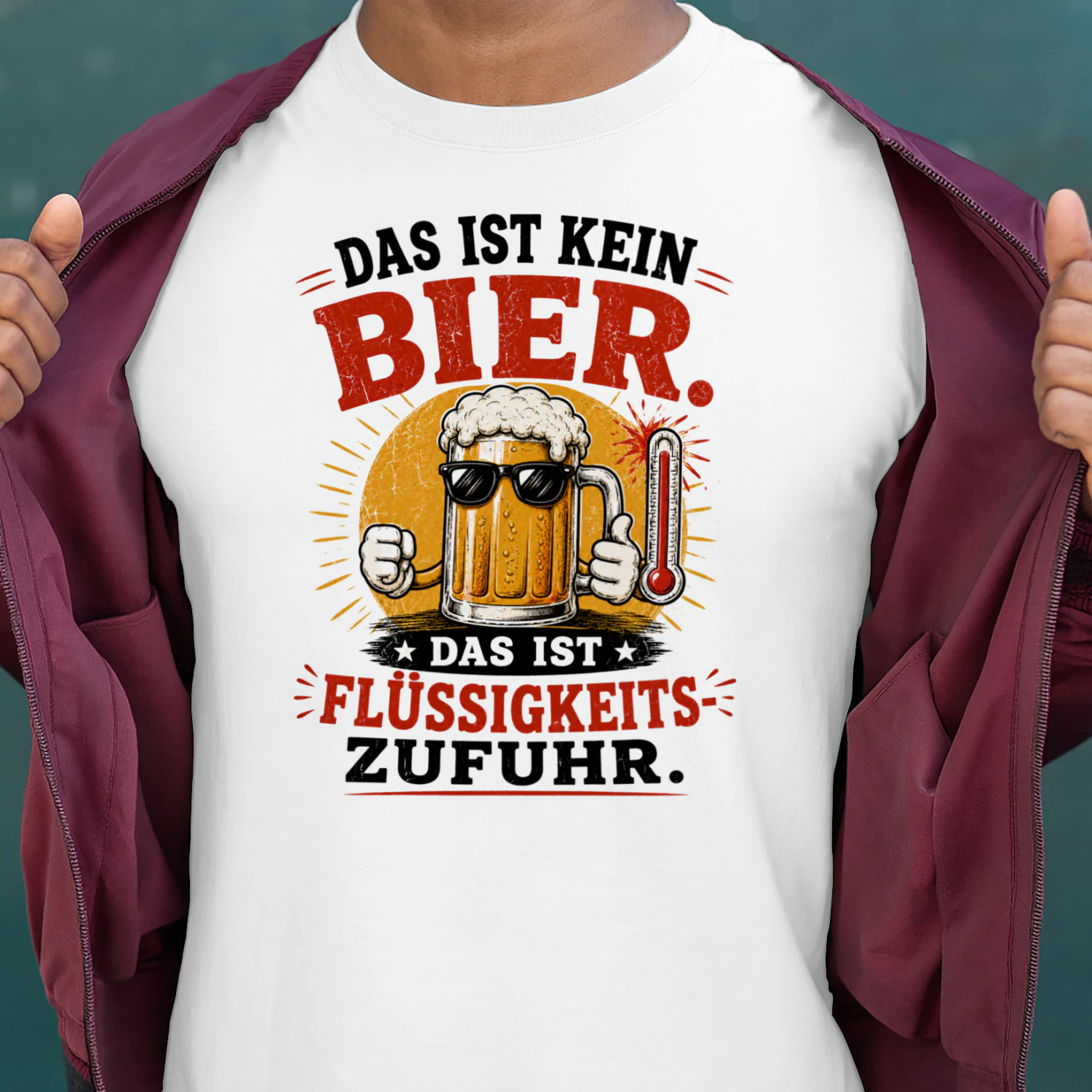 DAS IST KEIN BIER.  DAS IST NOTFALL-FLÜSSIGKEITSZUFUHR.
