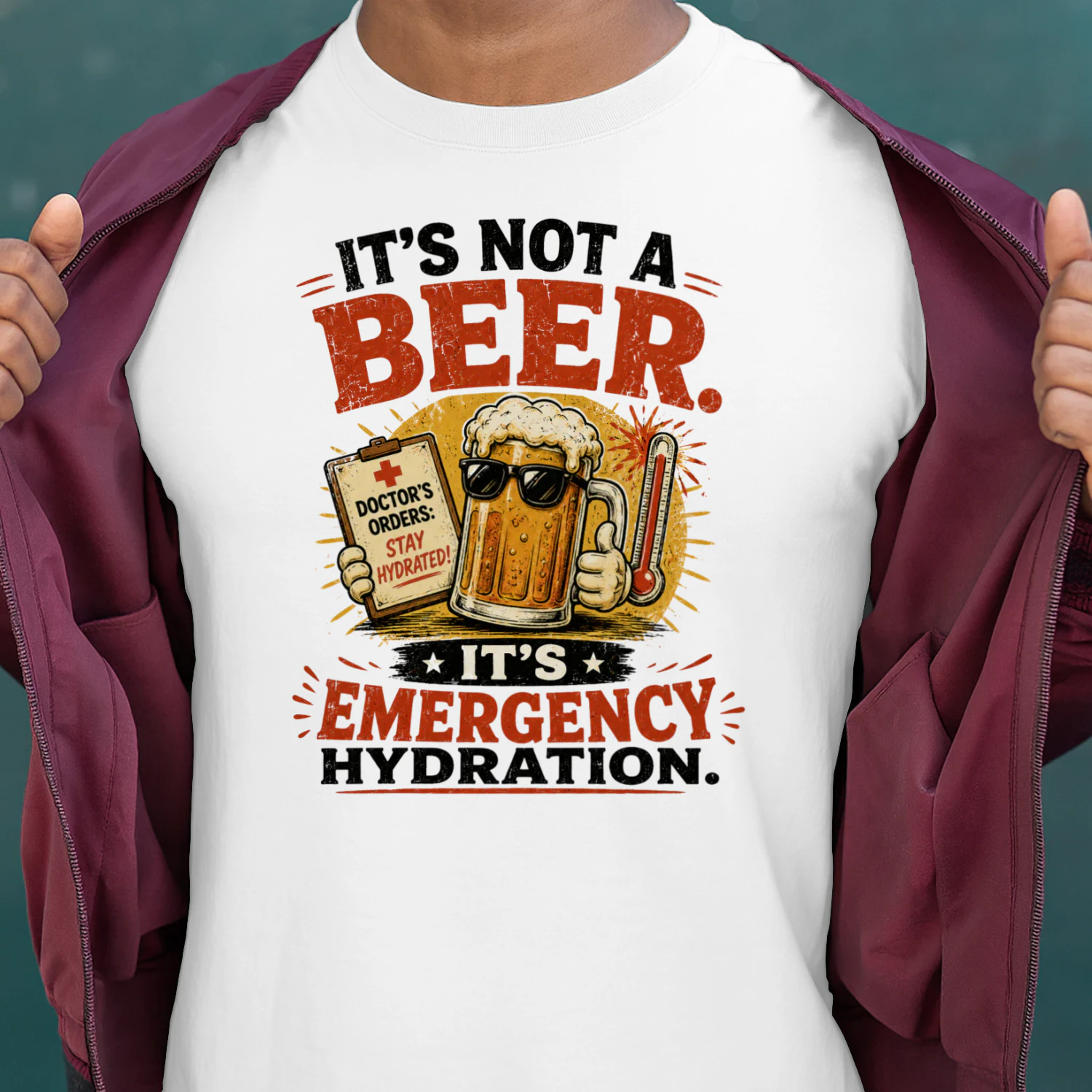 IT'S NOT A BEER. IT'S EMERGENCY HYDRATION.