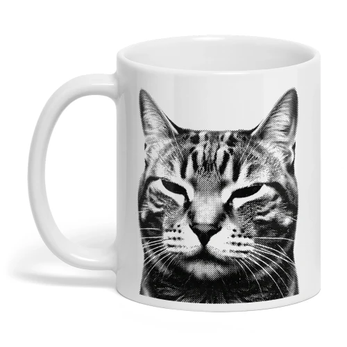 Halbton-Pop-Art-Katzengesicht