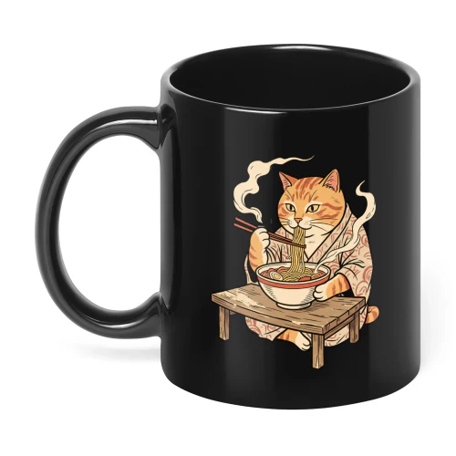 Japanische Katze im Ukiyo-e-Stil mit Ramen 3