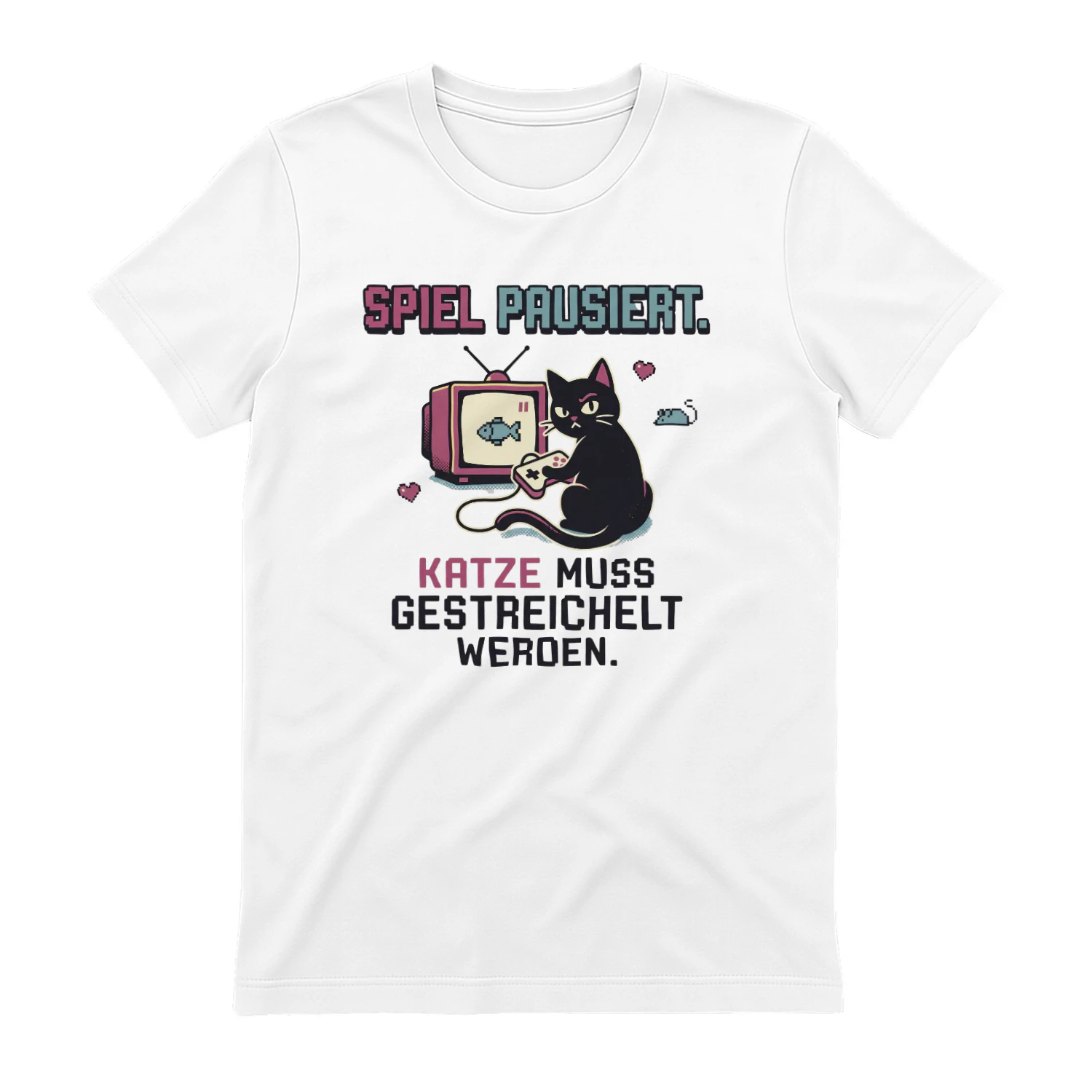 SPIEL PAUSIERT. KATZE MUSS GESTREICHELT WERDEN.