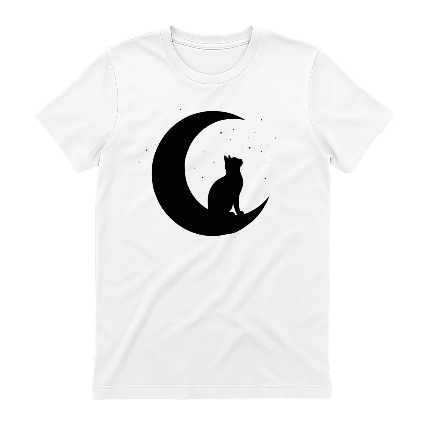 Katzensilhouette auf Sichelmond