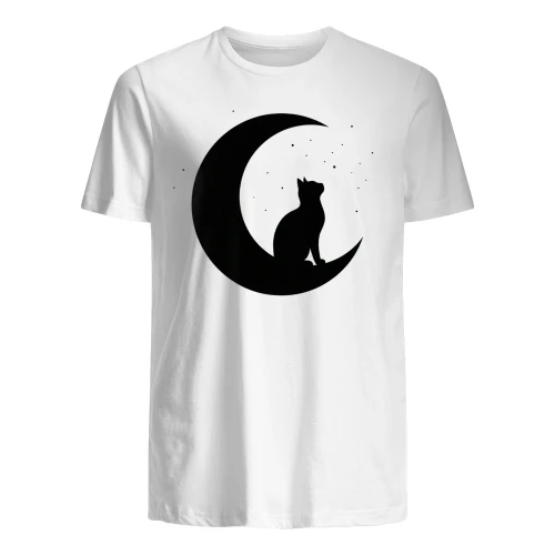 Katzensilhouette auf Sichelmond