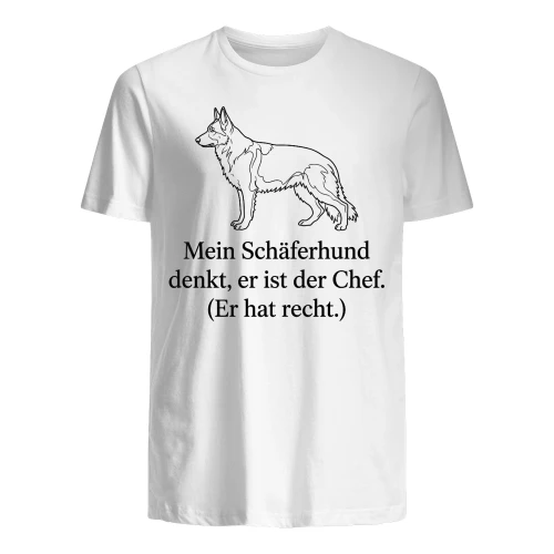 Mein Schäferhund denkt, er ist der Chef.