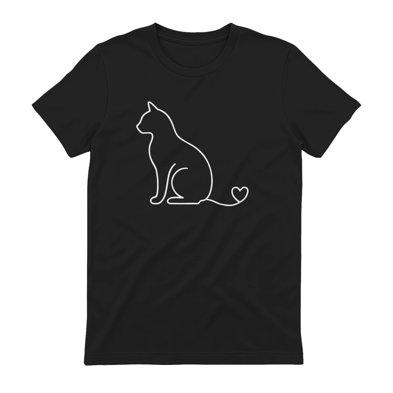 Minimalistisches einzeiliges Katzenporträt
