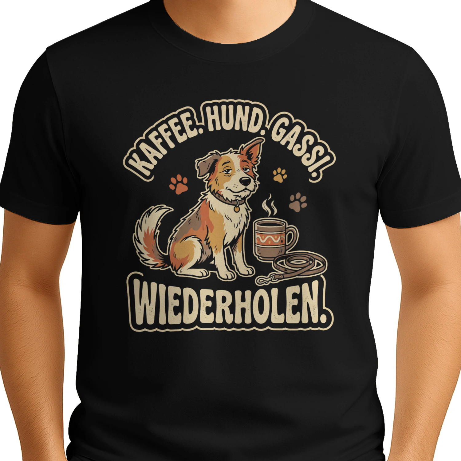KAFFEE. HUND. GASSI. WIEDERHOLEN.