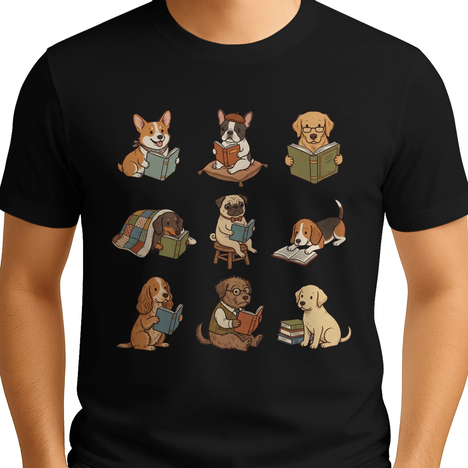Lustiger Hund liest