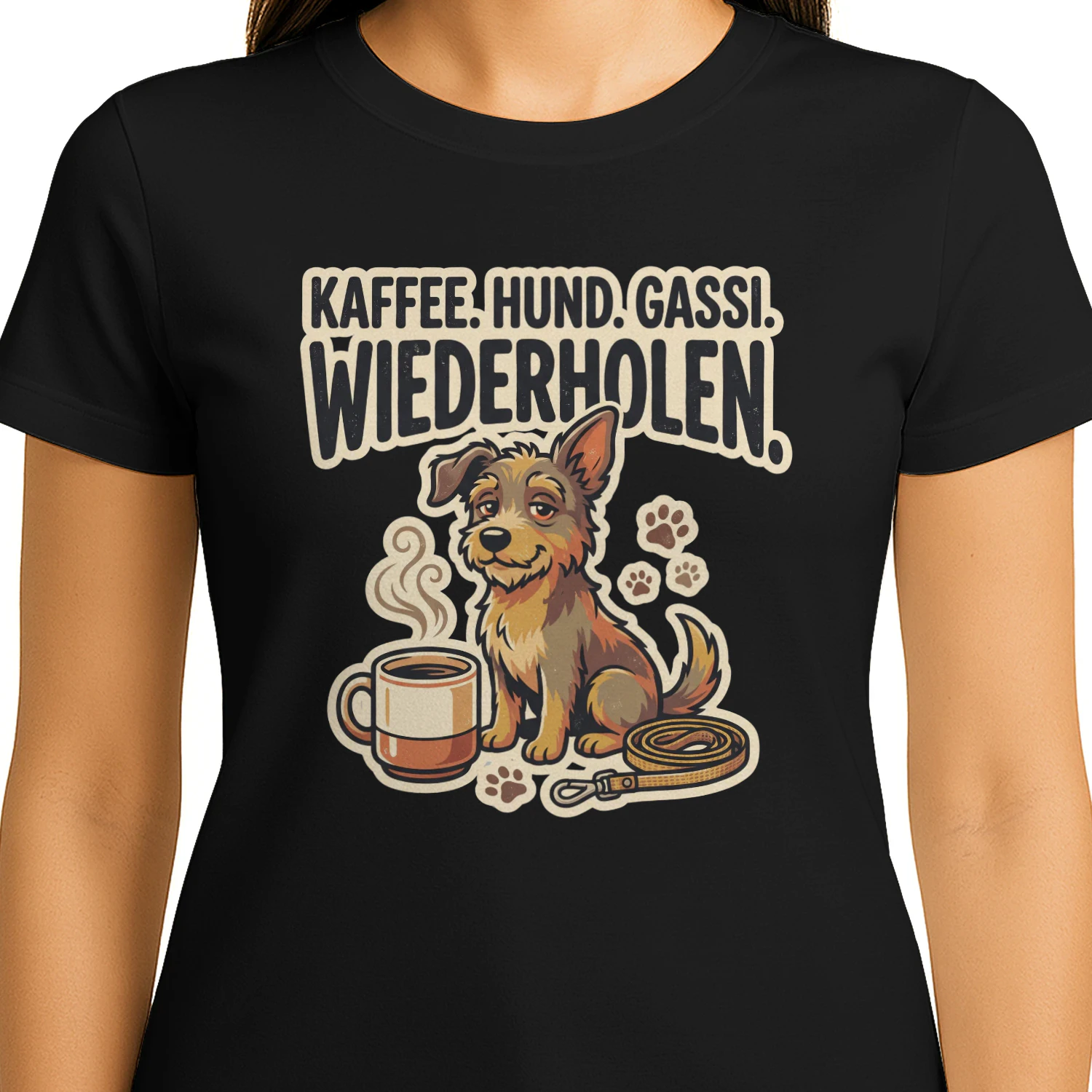 KAFFEE. HUND. GASSI. WIEDERHOLEN.