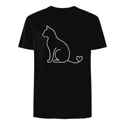 Minimalistisches einzeiliges Katzenporträt