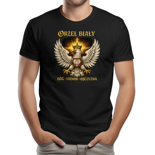 Orzeł Biały w Koronie – Koszulka Patriotyczna Premium | Bóg, Honor, Ojczyzna
