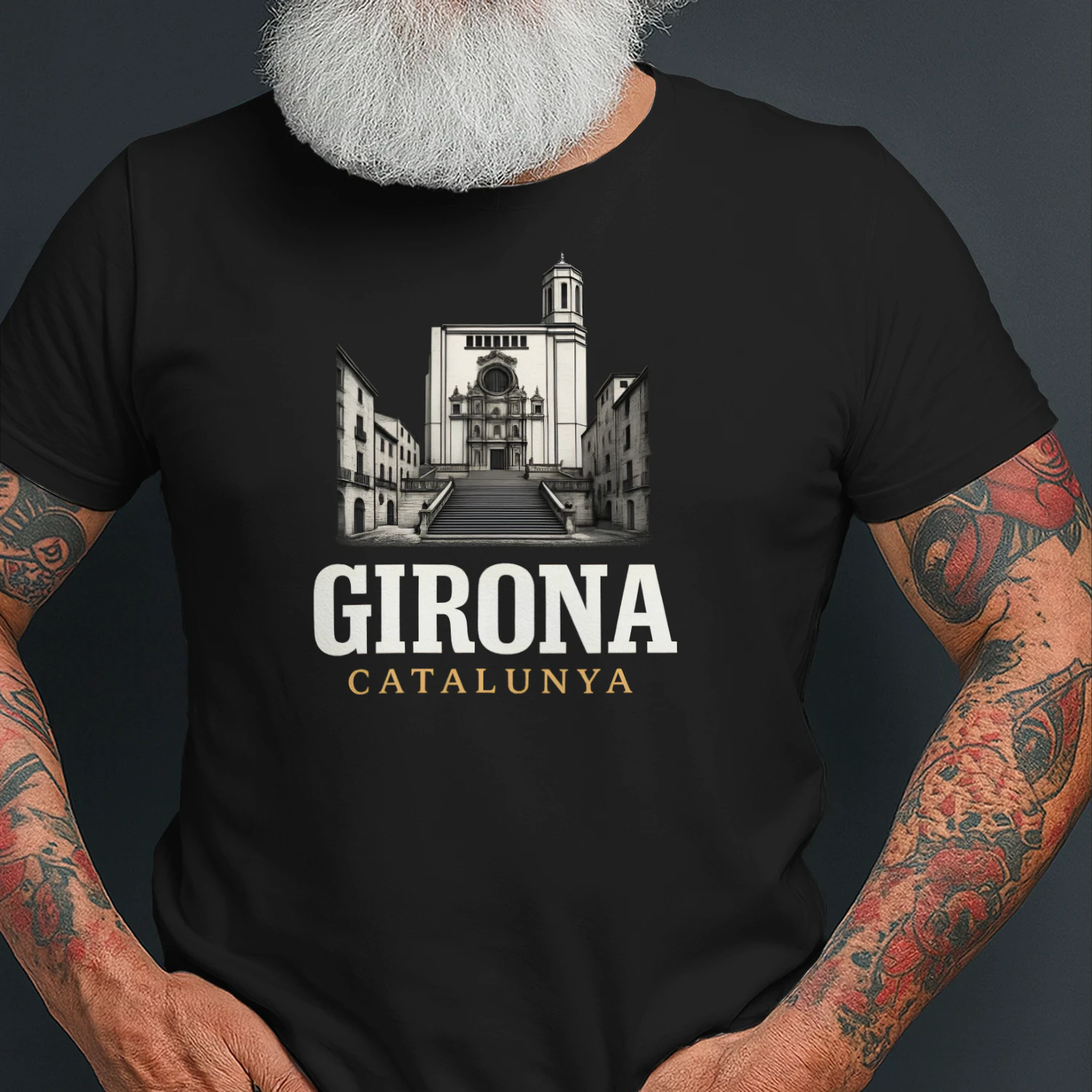 Samarreta Premium de Girona amb la Catedral i les Escales Històriques