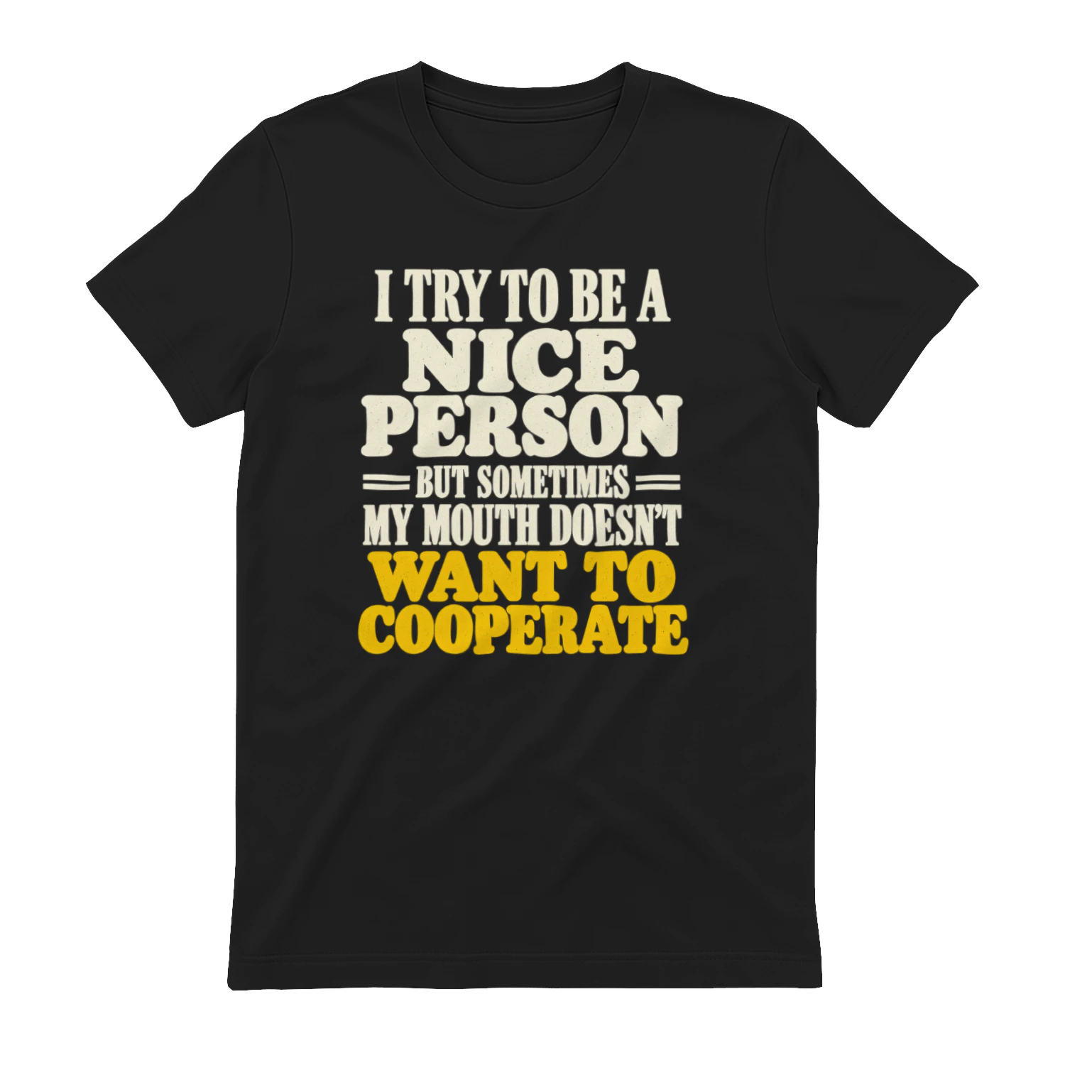 I Try to Be a Nice Person - Funny Sarcastic T-Shirt