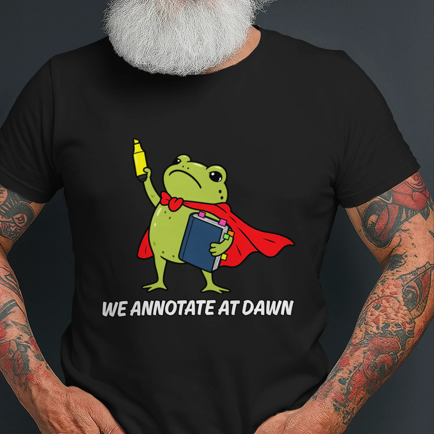 We Annotate At Dawn English Teacher Funny Frog Reader T-Shirt