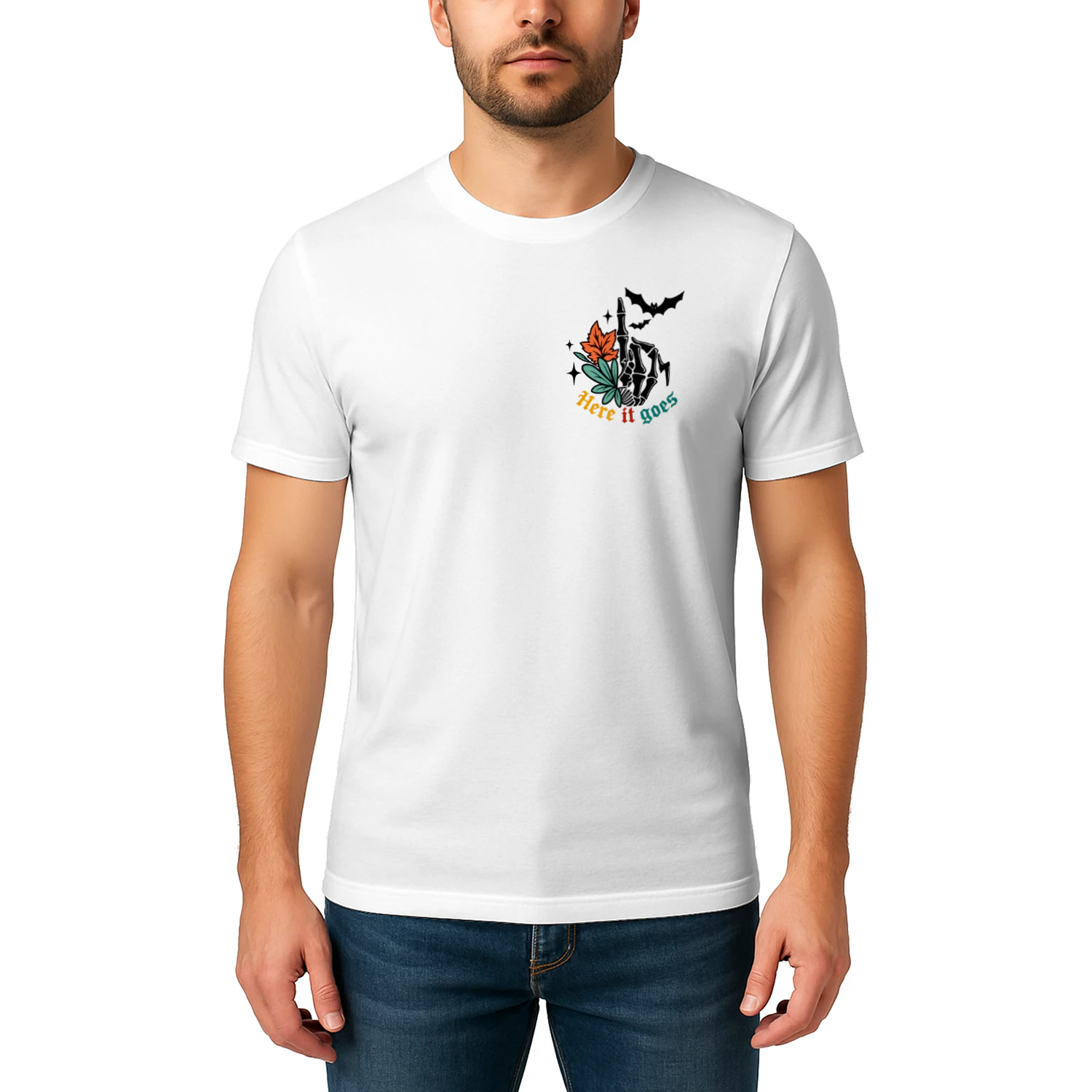 Here It Goes – Gothic Skeleton T-Shirt