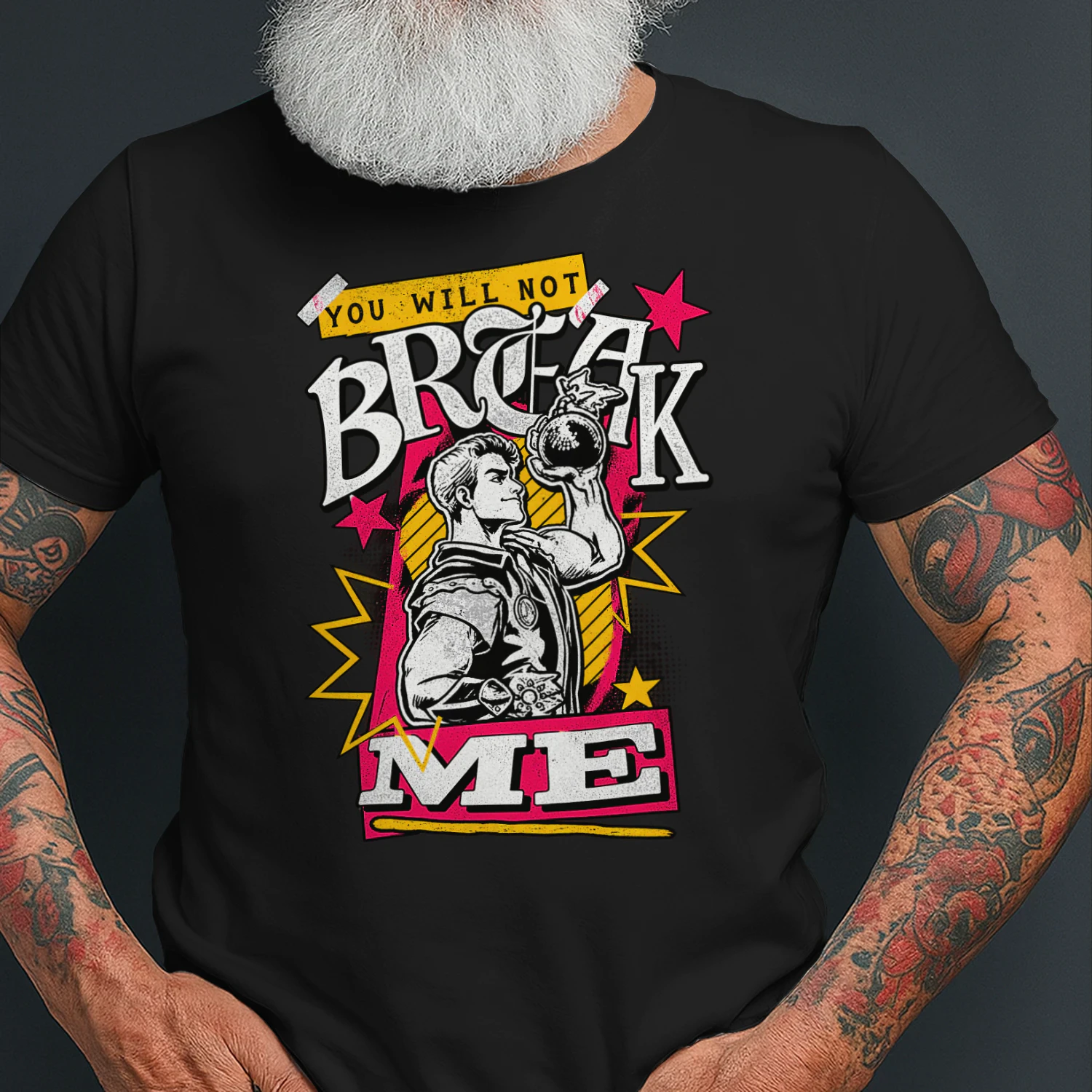 You Will Not Break Me – Distressed Resilience Scrapbook Graphic Design