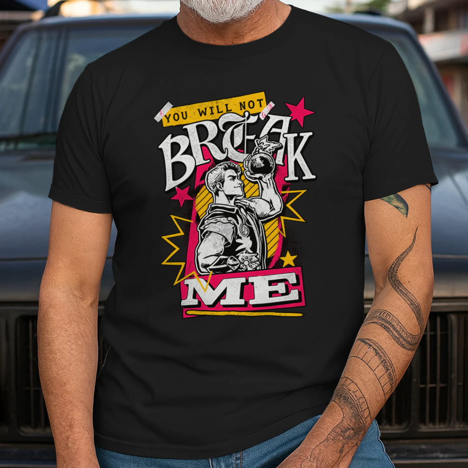 You Will Not Break Me – Distressed Resilience Scrapbook Graphic Design