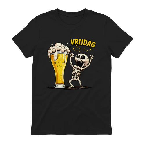 Vrijdag Bier Skelet Grappig T-Shirt