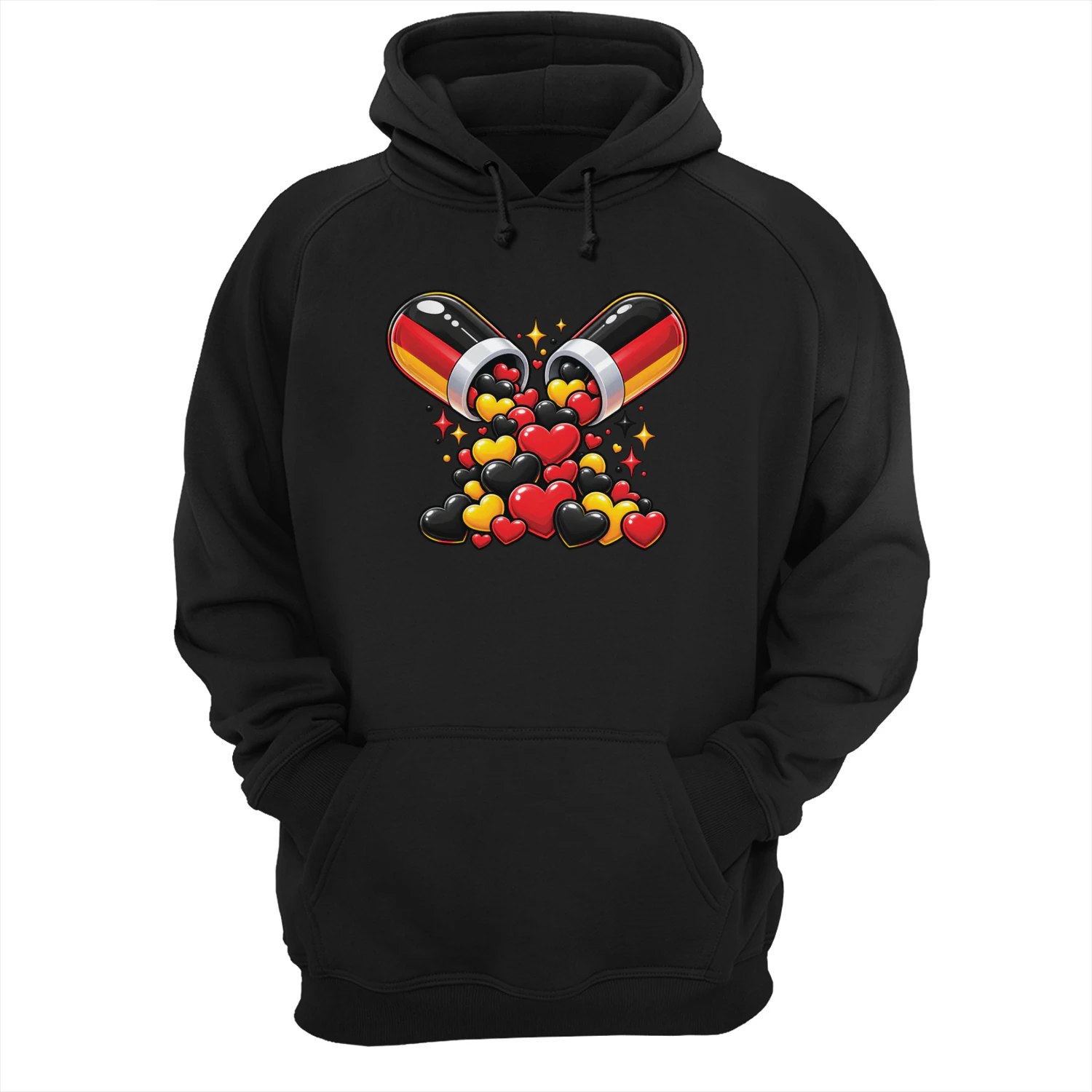 Schwarz Rot Gold Herzen Kapsel Design – Deutschland Liebe Herz Fan Geschenk