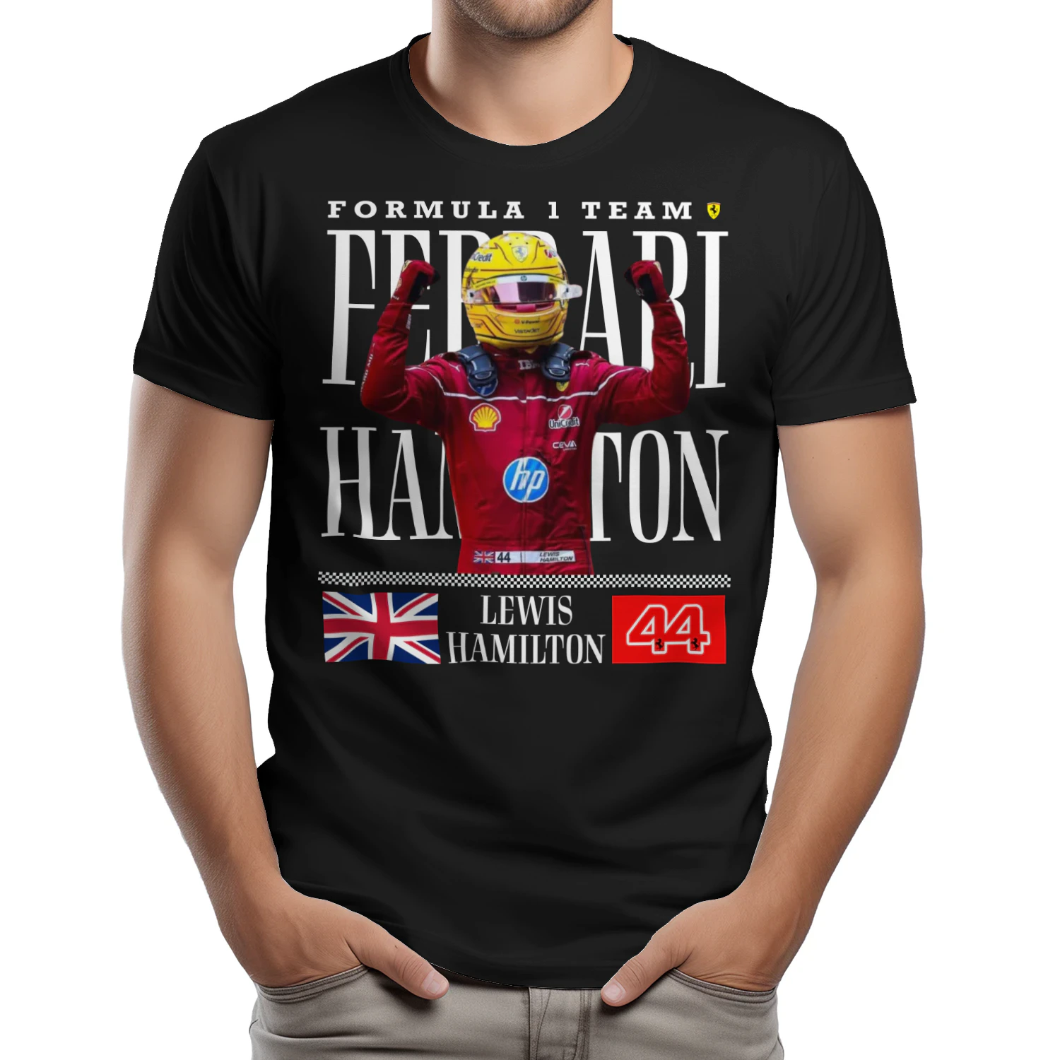 LEWIS HAMILTON Fans Premium Style! – F1 Racing Unisex T-shirt for FERRARI LEWIS HAMILTON Lovers | Formula 1 Track Gift for LEWIS HAMILTON Fans